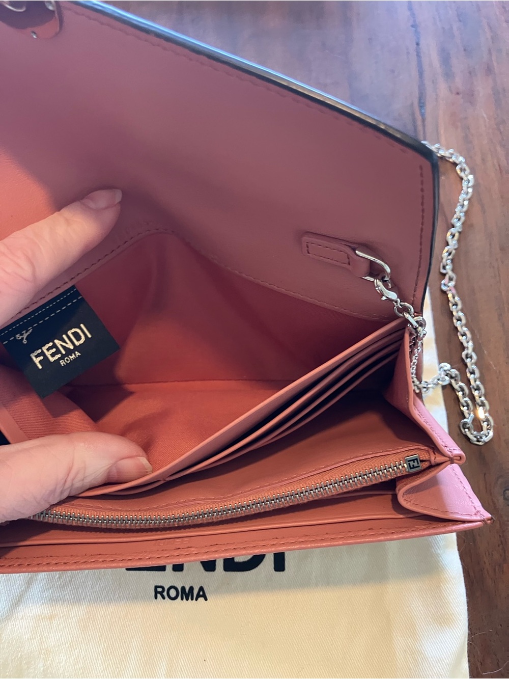Fendi Pinkish brown Leather Wallet on a chain - Picture 5 of 16